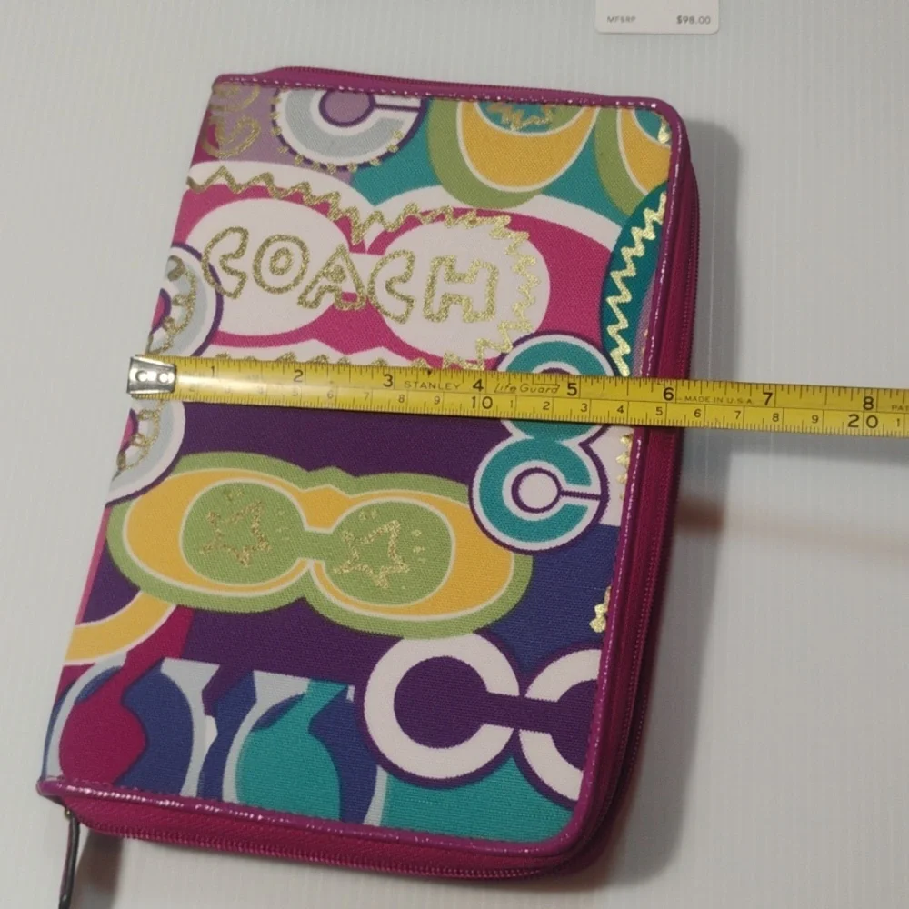 Coach Multicolor Graphic Logo Zip Phone Case - Purple, Teal, Yellow, Pink